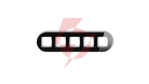 ICON Ramka uniwersalna pięciokrotna okrągła - efekt szkła (ramka: czarna spód: czarny) 12-12-IRSO-5