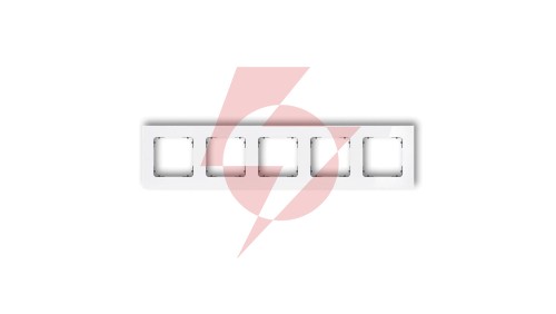 ICON Ramka uniwersalna pięciokrotna kwadratowa - efekt szkła (ramka: biała spód: czarny) 0-12-IRSK-5