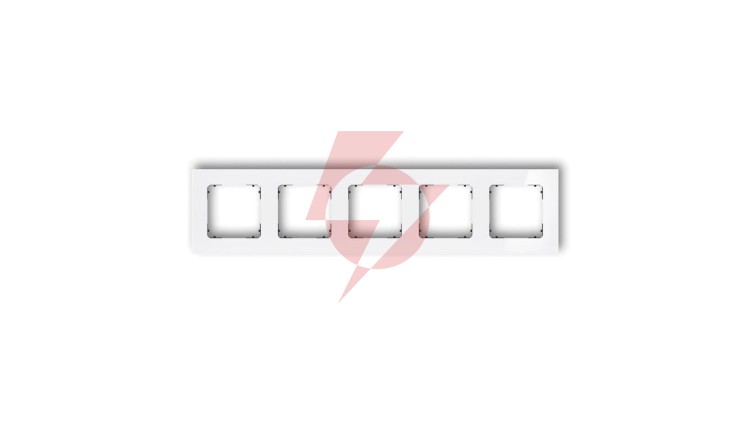 ICON Ramka uniwersalna pięciokrotna kwadratowa - efekt szkła (ramka: biała spód: czarny) 0-12-IRSK-5