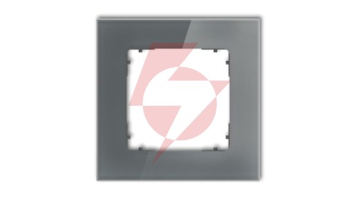 ICON Ramka uniwersalna pojedyncza kwadratowa - efekt szkła (ramka: grafitowa spód: grafitowy mat) 28-28-IRSK-1