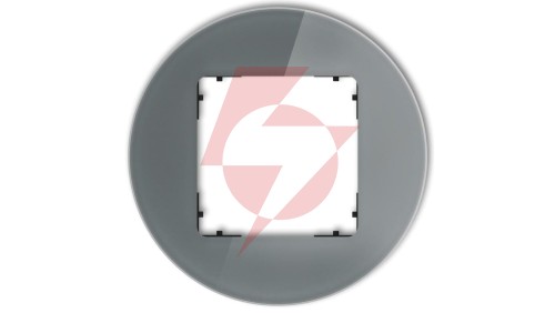 ICON Ramka uniwersalna pojedyncza okrągła - efekt szkła (ramka: grafitowa spód: czarny) 28-12-IRSO-1