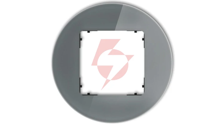 ICON Ramka uniwersalna pojedyncza okrągła - efekt szkła (ramka: grafitowa spód: czarny) 28-12-IRSO-1