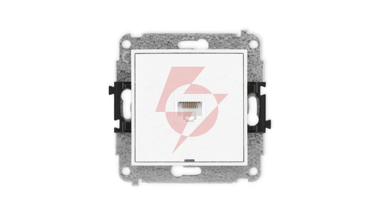 ICON Mechanizm gniazda komputerowego pojedynczego 1xRJ45, kat. 5e, 8-stykowy, bez pola opisowego biały IGKBO-1