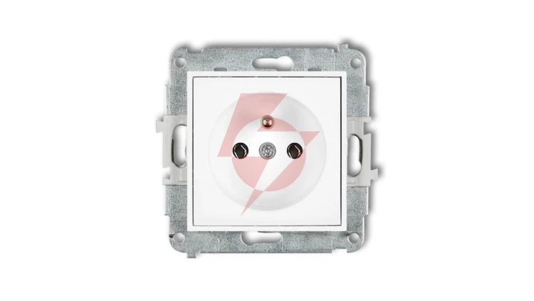ICON Mechanizm gniazda pojedynczego z uziemieniem 2P+Z (bez przesłon torów prądowych) biały IGP-1z