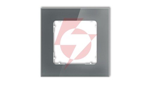 ICON Ramka uniwersalna pojedyncza kwadratowa - efekt szkła (ramka: grafitowa spód: biały) 28-0-IRSK-1