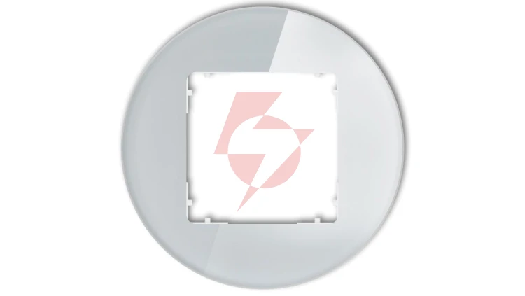 ICON Ramka uniwersalna pojedyncza okrągła - efekt szkła (ramka: szara spód: biały) 15-0-IRSO-1