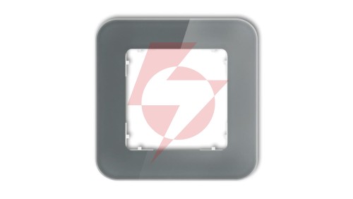 ICON Ramka uniwersalna pojedyncza zaokrąglona - efekt szkła (ramka: grafitowa spód: biały) 28-0-IRSZ-1