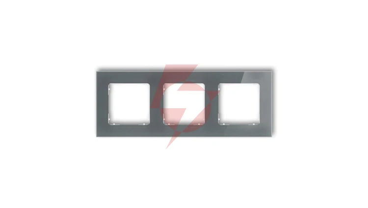 ICON Ramka uniwersalna potrójna kwadratowa - efekt szkła (ramka: grafitowa spód: biały) 28-0-IRSK-3