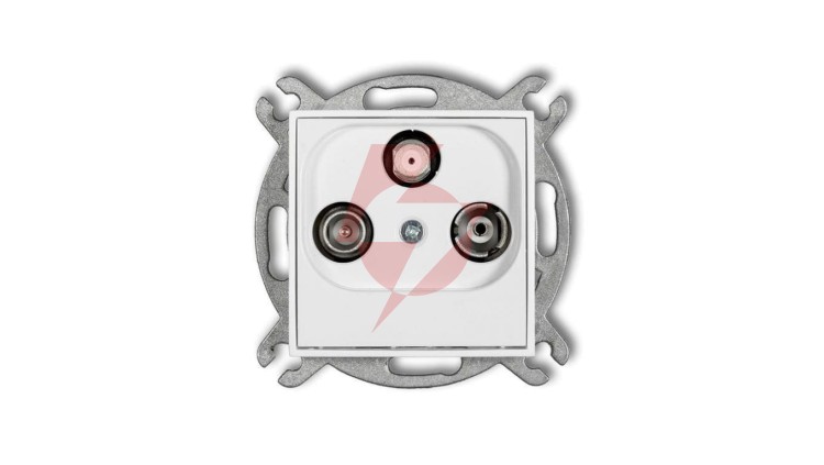ICON Mechanizm gniazda abonenckiego RTV-SAT końcowego 1,5dB biały mat 25IGS