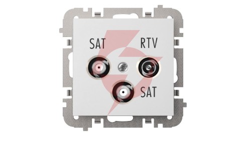 SANTRA Gniazdo antenowe R-TV-2xSAT końcowe bez ramki podtynkowe biały 4160-10