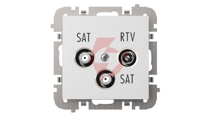 SANTRA Gniazdo antenowe R-TV-2xSAT końcowe bez ramki podtynkowe biały 4160-10