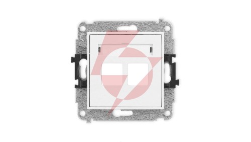 ICON Mechanizm gniazda multimedialnego podwójnego bez modułu (standard Keystone) biały IGM-2P