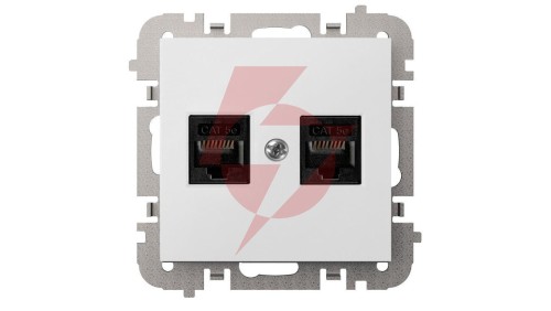 SANTRA gniazdo komputerowe 2x RJ45 bez ramki podtynkowe biały 4149-10