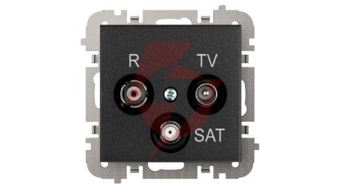 SANTRA Gniazdo antenowe R-TV-SAT końcowe bez ramki podtynkowe czarny 4153-19