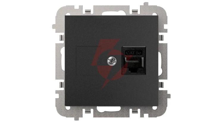 SANTRA gniazdo 1xkomputerowe RJ45 bez ramki podtynkowe czarny 4148-19