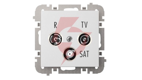 SANTRA Gniazdo antenowe R-TV-SAT końcowe bez ramki podtynkowe biały 4153-10