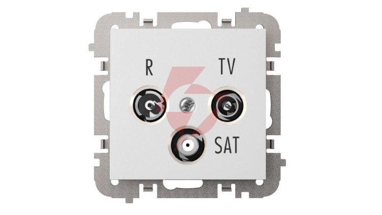SANTRA Gniazdo antenowe R-TV-SAT końcowe bez ramki podtynkowe biały 4153-10