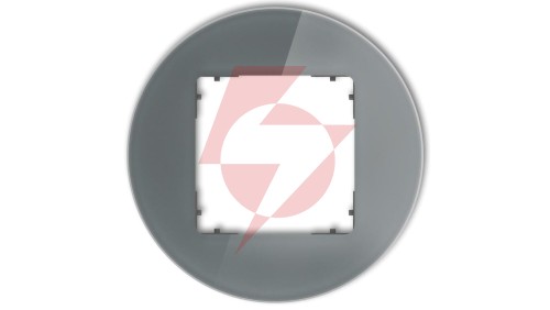 ICON Ramka uniwersalna pojedyncza okrągła - efekt szkła (ramka: grafitowa spód: grafitowy mat) 28-28-IRSO-1
