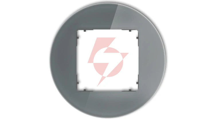 ICON Ramka uniwersalna pojedyncza okrągła - efekt szkła (ramka: grafitowa spód: grafitowy mat) 28-28-IRSO-1