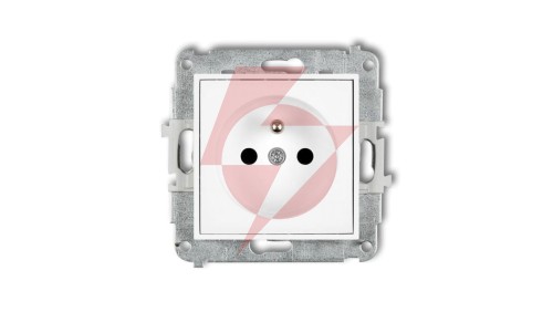 ICON Mechanizm gniazda pojedynczego z uziemieniem 2P+Z (przesłony torów prądowych) biały IGP-1zp