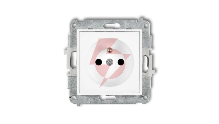ICON Mechanizm gniazda pojedynczego z uziemieniem 2P+Z (przesłony torów prądowych) biały IGP-1zp