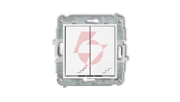 ICON Mechanizm łącznika podwójnego schodowego biały IWP-33