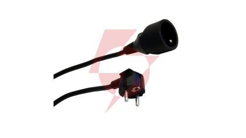 Przedłużacz 1-gniazdowy, 5m, 3x1,5mm OWY czarny 28223
