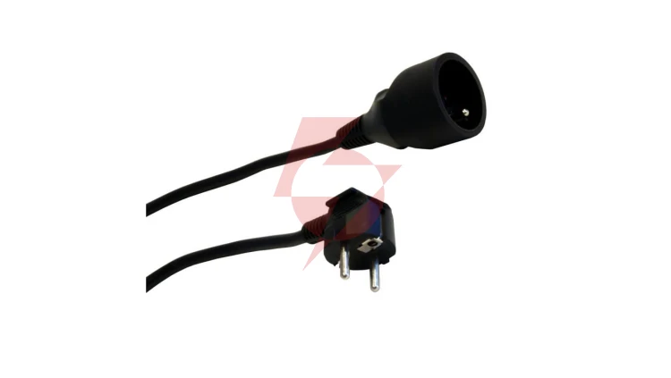Przedłużacz 1-gniazdowy, 5m, 3x1,5mm OWY czarny 28223