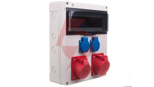 Rozdzielnica budowlana RS-12 12-mod. 2x2P+Z, 16A/5P, 32A/5P, IP44 bez zabezpieczeń 6210-00