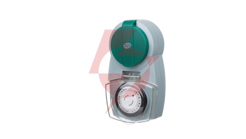 Programator czasowy mechaniczny IP44 24h /30-minutowy, zielony 67276