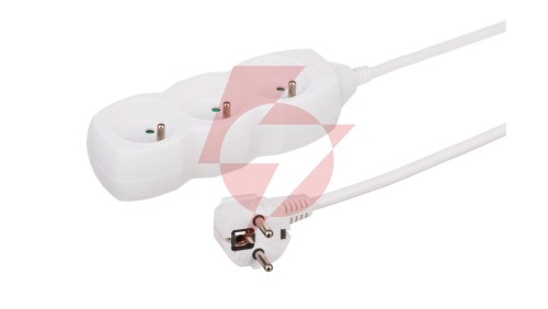 Przedłużacz 3-gniazdowy, 1,5m biały, 3x1,0mm OWY 34315