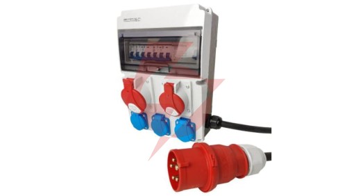 Rozdzielnica budowlana JUN-S/FI 1x 32A 1x 16A 3x230V z kablem IP44 DOKTORVOLT 0287