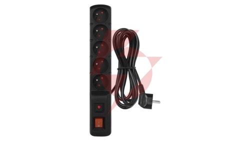 Listwa przeciwprzepięciowa EMOS (Acar) F5 5 gniazd 3m czarna EMOS P53872