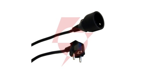 Przedłużacz 1-gniazdowy, 5m czarny 3x1,0mm OWY 28219