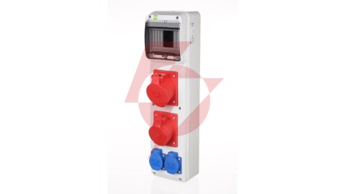 Rozdzielnica budowlana RS-6 6-mod. 2x2P+Z, 16A/5P, 32A/5P, IP44 bez zabezpieczeń 6240-00
