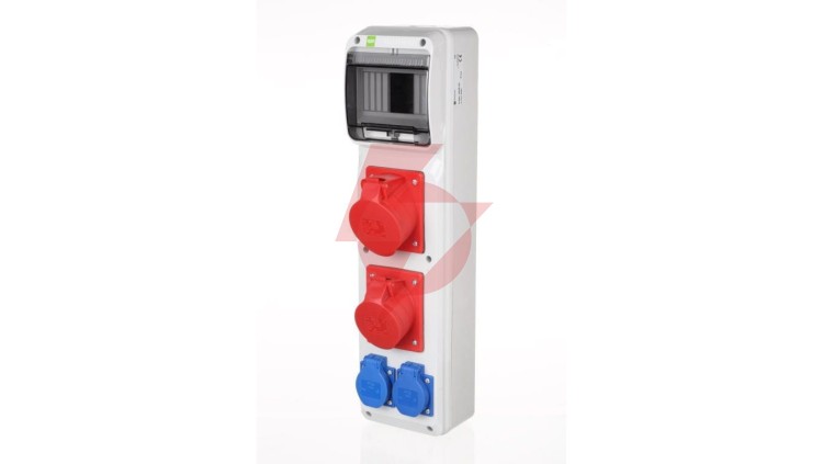 Rozdzielnica budowlana RS-6 6-mod. 2x2P+Z, 16A/5P, 32A/5P, IP44 bez zabezpieczeń 6240-00