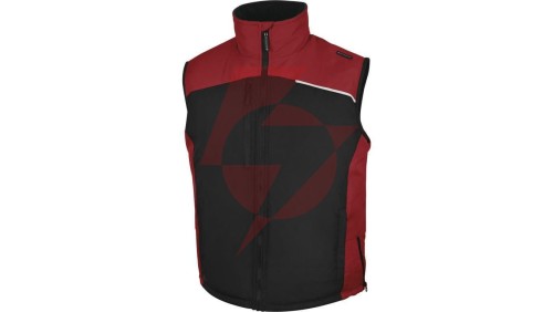 Kamizelka z poliestru pongee powlekanego PVC FIDJI3, kolor: czarno-czerwony, rozmiar: L / FIDJ3NRGT