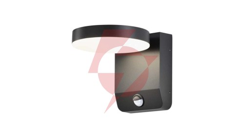 Oprawa elewacyjna LED 17W 2520lm 4000K czujnik regulowana Czarna okrągła 2957