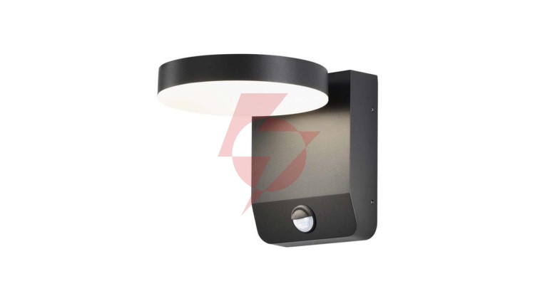 Oprawa elewacyjna LED 17W 2520lm 4000K czujnik regulowana Czarna okrągła 2957