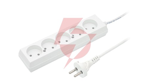 Przedłużacz 5-gniazd b/u 10A 3m /OMY 2x1/ biały PS-560 T-105770
