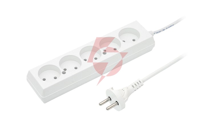 Przedłużacz 5-gniazd b/u 10A 3m /OMY 2x1/ biały PS-560 T-105770