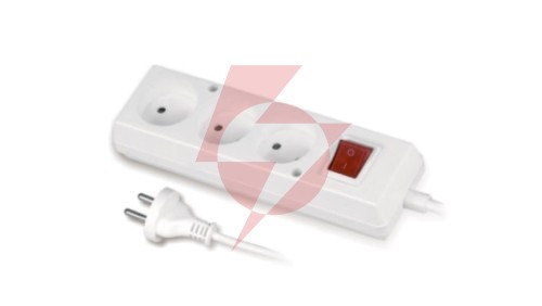 Przedłużacz z wyłącznikiem 3-gniazda b/u 10A 5m /OMY 2x1/ biały PS-360WS T-106070