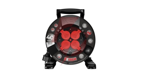 Przedłużacz bębnowy EXTREME LINE 4 gniazda z/u IP44 16A H07BQ-F 3x2,5 40m czarny W-100087