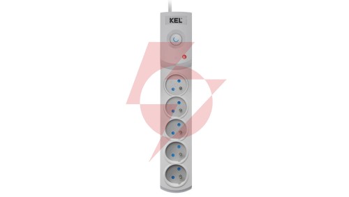 Przedłużacz przeciwprzepięciowy professional 5 gniazd 5m 10A 230V 2300W szary W-100036