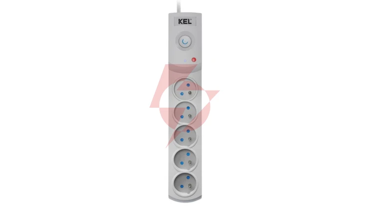 Przedłużacz przeciwprzepięciowy professional 5 gniazd 5m 10A 230V 2300W szary W-100036