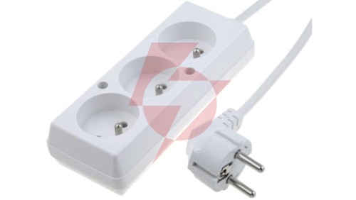 Przedłużacz 3-gniazda z/u 10A 5m /OMY 3x1/ biały PS-370 T-105430