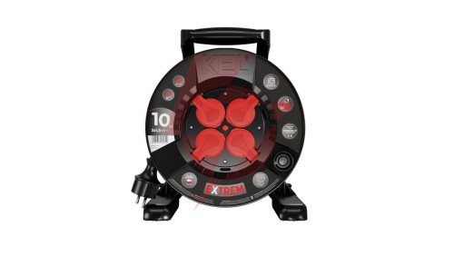 Przedłużacz bębnowy EXTREME LINE 4 gniazda z/u IP44 16A H05RR-F 3x1,5 10m czarny W-100020
