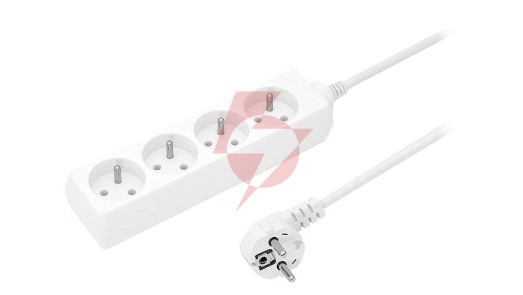 Przedłużacz 4-gniazda z/u 16A 3m /OMY 3x1,5/ biały PS-470 T-110740