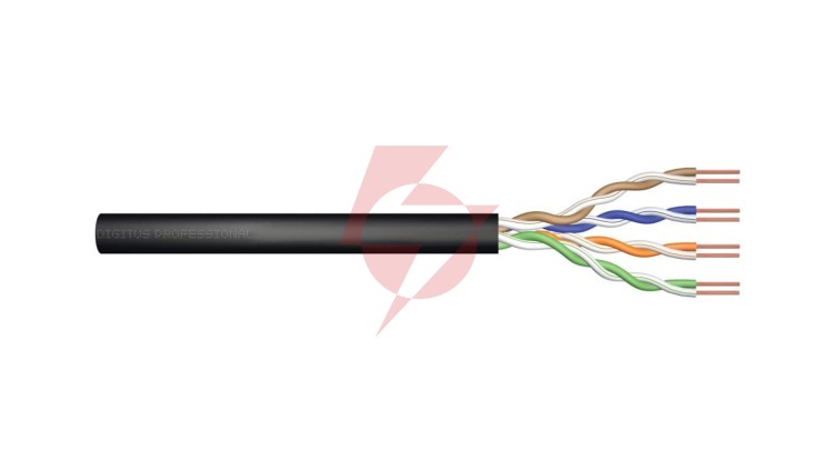 Kabel U/UTP kat. 5e 100m PE drut czarny, zewnętrzny żelowany DK-TP512-1 /100m/