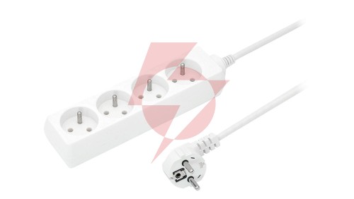 Przedłużacz 4-gniazda z/u 16A 10m /OMY 3x1,5/ biały PS-470 T-110750